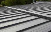 A standing seam metal roof.